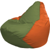 Кресло-мешок Flagman Груша Мега оливковый/оранжевый [Г3.1-227]