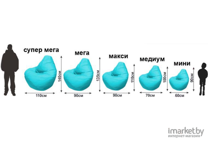Кресло-мешок Flagman Груша Мега зеленый/бирюзовый [Г3.1-243]