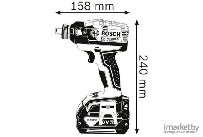 Гайковерт Bosch GDX 18 V-EC+кейс  ударный [0.601.9B9.107]