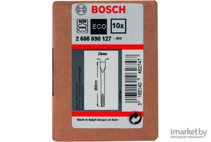 Зубило Bosch SDS-max 280 плоское 25мм 10шт [2.608.690.127]