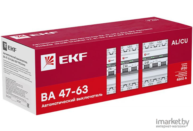 Выключатель автоматический EKF ВА 47-63 3P 50А (C) 4.5kA PROxima