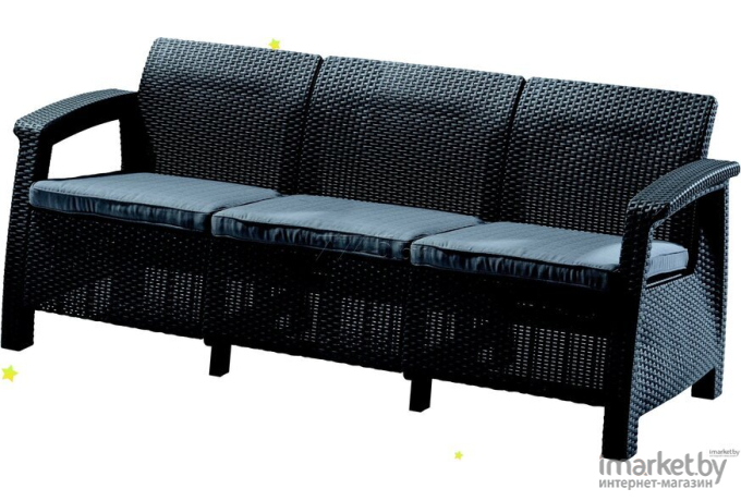 Садовый диван Keter Corfu II Max Love Seat графит