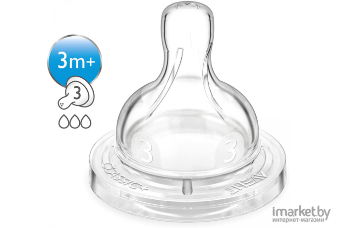 Соска Philips AVENT Classic+ SCF633/27 средний поток 2шт