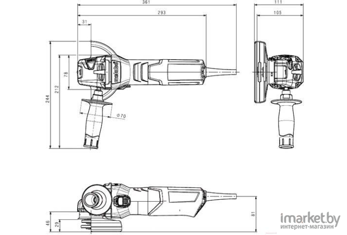 Угловая шлифмашина Metabo W 9-125 [600376010]