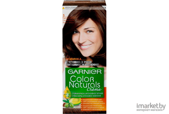 Краска для волос Garnier Color Naturals Creme 5.00 глубокий каштан