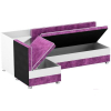 Кухонный угловой диван Лига Диванов Милан левый микровельвет/экокожа фиолетовый/белый (28500L)
