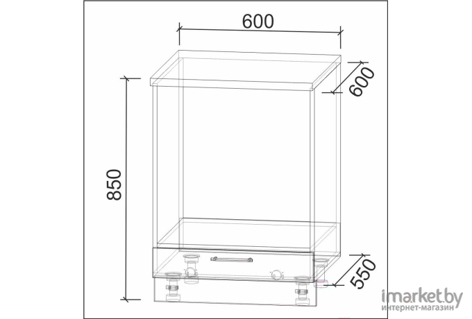 Шкаф под духовку Интерлиния Мила Лайт НШ60д дуб серый