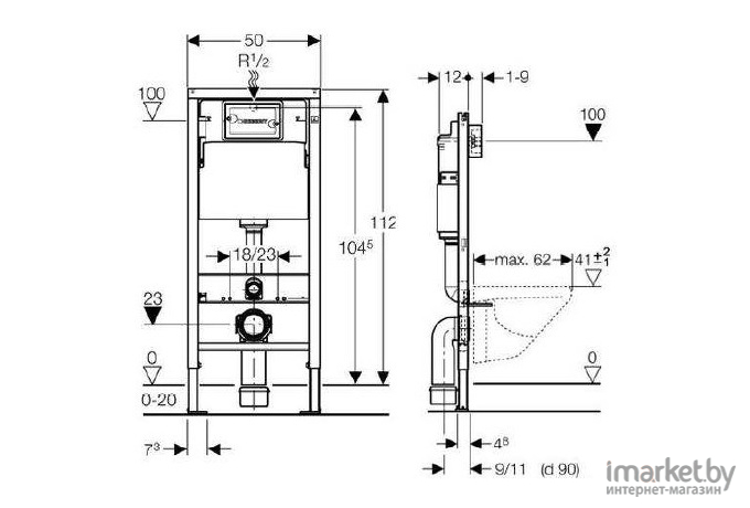 Инсталляция Geberit Duofix UP100 [111.153.00.1]