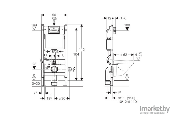 Инсталляция Geberit Duofix UP100 [111.153.00.1]