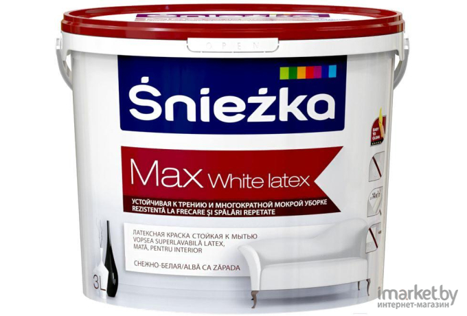 Краска Sniezka Max White Latex 3л белый