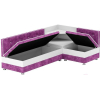 Кухонный угловой диван Лига Диванов Милан правый микровельвет/экокожа фиолетовый/белый (28500)