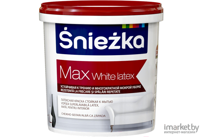 Краска Sniezka Max White Latex с тефлоном 1л белоснежный матовый