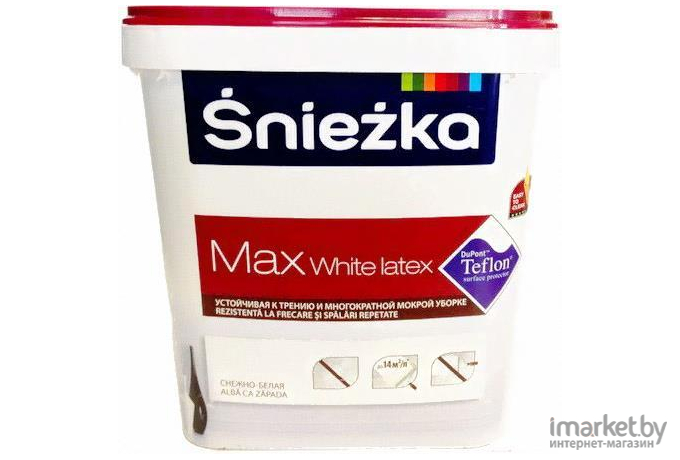 Краска Sniezka Max White Latex с тефлоном 1л белоснежный матовый