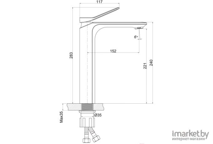 Умывальник Cersanit Crea 35 Square [P-UM-CRE35/1-oc-S]