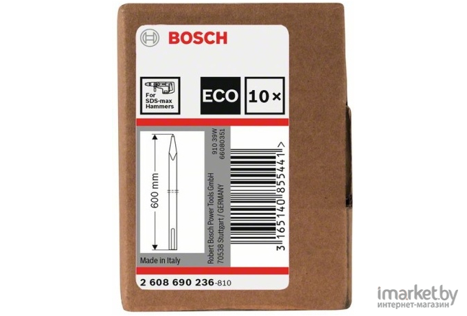 Зубило Bosch SDS-max ECO 600мм 10 шт [2.608.690.236]