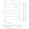 Полотенцесушитель Laris Зебра Классик ЧК П6 500x600 (левый)