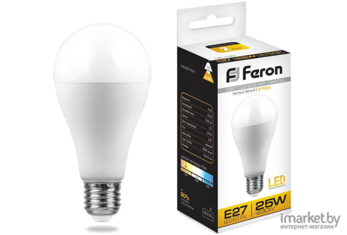 Лампочка Feron 25W 230V E27 2700K LB-100 [25790]