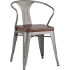 Стул Stool Group Tolix Arms Soft серебристый [LF718H GREY 7083+PU7002]