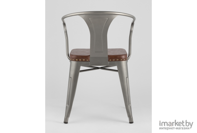 Стул Stool Group Tolix Arms Soft серебристый [LF718H GREY 7083+PU7002]