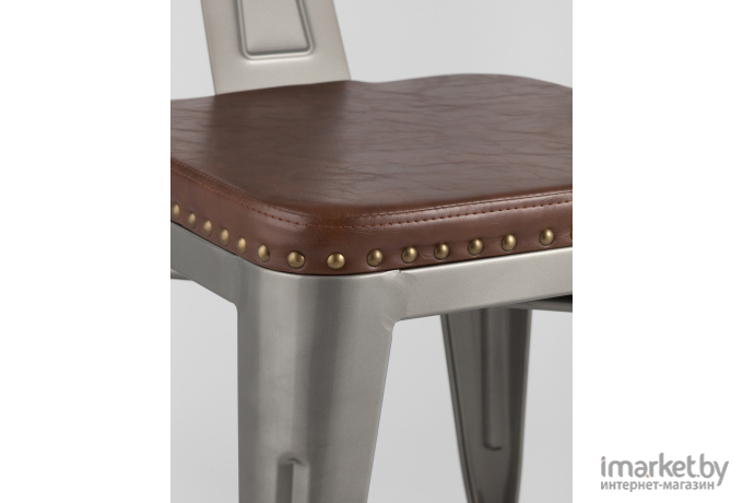 Стул Stool Group Tolix Arms Soft серебристый [LF718H GREY 7083+PU7002]