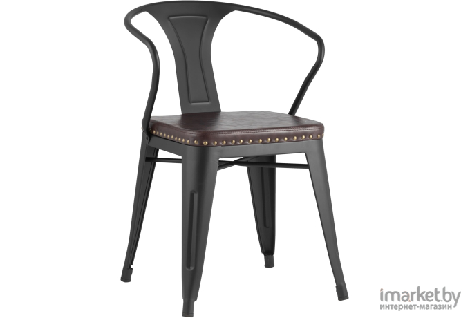 Стул Stool Group Tolix Arms Soft черный матовый [LF718H MATTE BLACK 3474+PU7005]