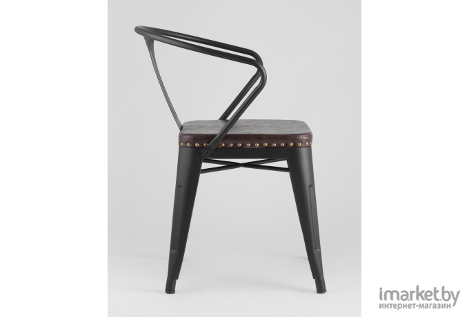 Стул Stool Group Tolix Arms Soft черный матовый [LF718H MATTE BLACK 3474+PU7005]