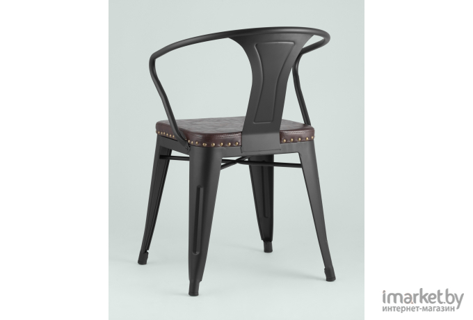 Стул Stool Group Tolix Arms Soft черный матовый [LF718H MATTE BLACK 3474+PU7005]