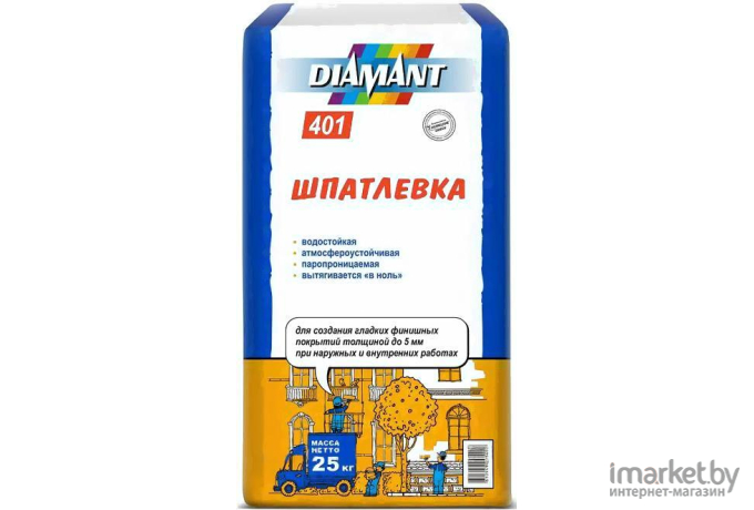 Шпатлевка Diamant 401 25кг белый