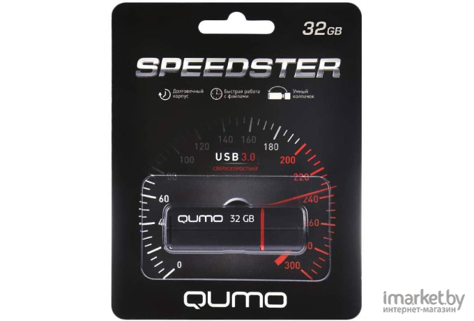 Usb flash QUMO 32GB 3.0 Speedster QM32GUD3-SP-black Black [19658]