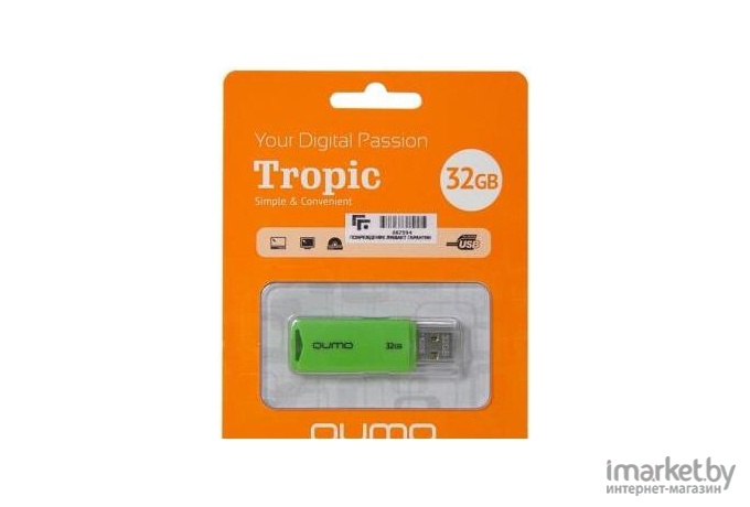 Usb flash QUMO 32GB Tropic QM32GUD-TRP-Green Green [18482]