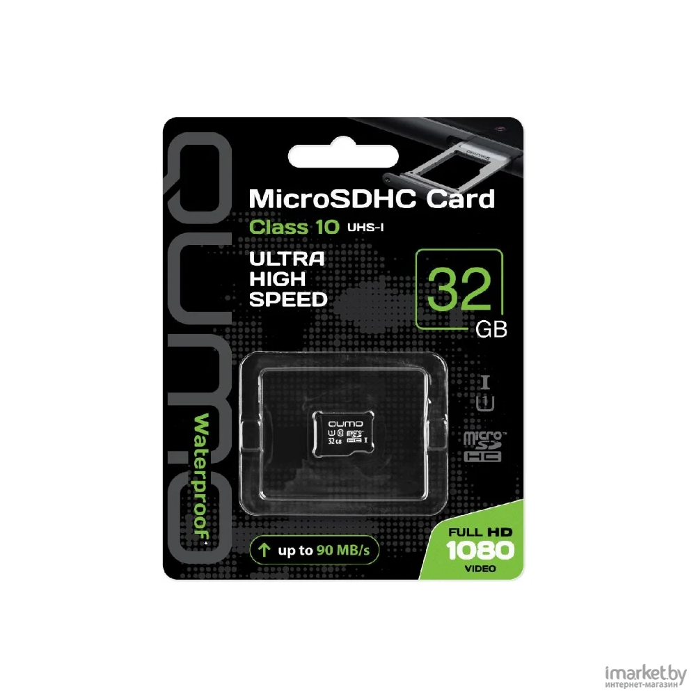 Карта памяти QUMO MicroSDHC 32GB Сlass 10 UHS-I ,3.0 с адаптером SD  QM32GMICSDHC10U1 [18742] в каталоге | Цена | Доставка по РБ