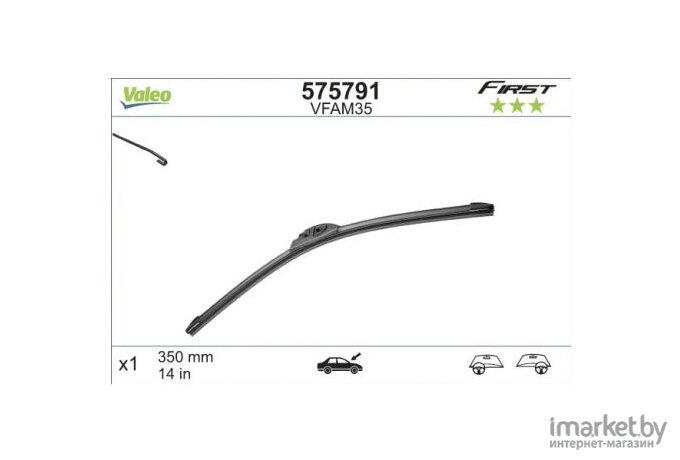 Щетки стеклоочистителя Valeo First Flat Blade AM VFAM35 [575791]