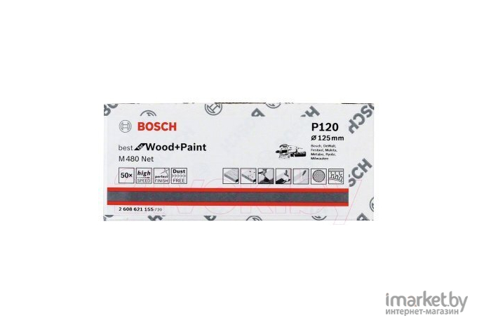 Шлифлист Bosch G120 125 мм 50шт [2.608.621.155]