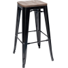 Стул Stool Group Tolix Wood черный глянцевый/темное дерево [YD-H765-W LG-01]