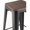 Стул Stool Group Tolix Wood черный глянцевый/темное дерево [YD-H765-W LG-01]