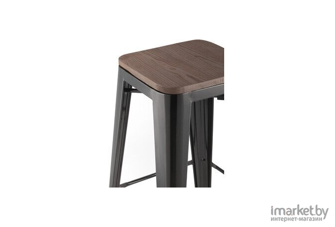 Стул Stool Group Tolix Wood черный глянцевый/темное дерево [YD-H765-W LG-01]