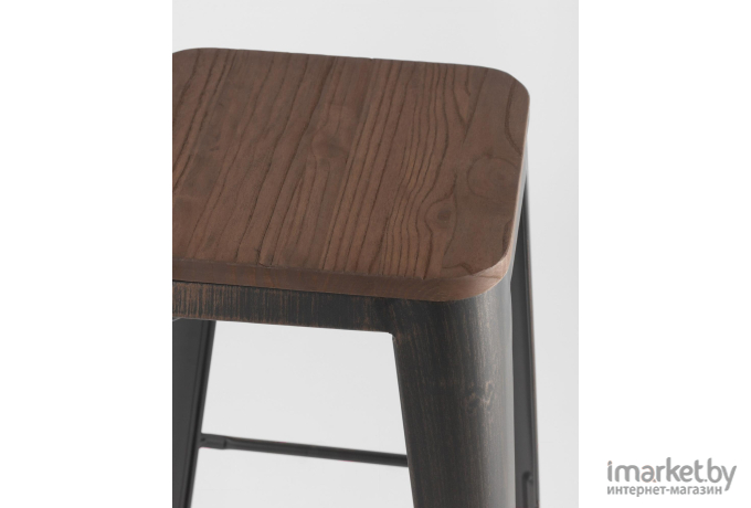 Стул Stool Group Tolix Wood черный/патина золото/темное дерево [YD-H765-W MS-01-1]