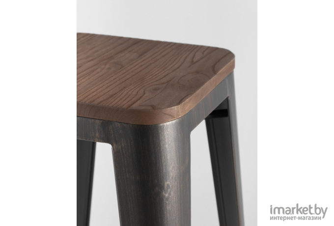 Стул Stool Group Tolix Wood черный/патина золото/темное дерево [YD-H765-W MS-01-1]