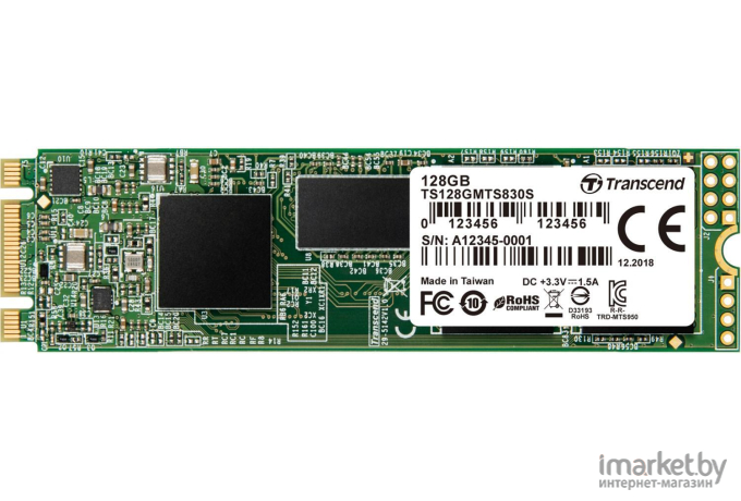 SSD диск Transcend 128GB M.2 2280 SATA III 3D TLC [TS128GMTS830S]