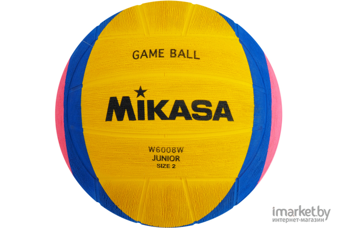 Мяч для водного поло Mikasa Junior W6008W р-р 2 желтый/синий/розовый
