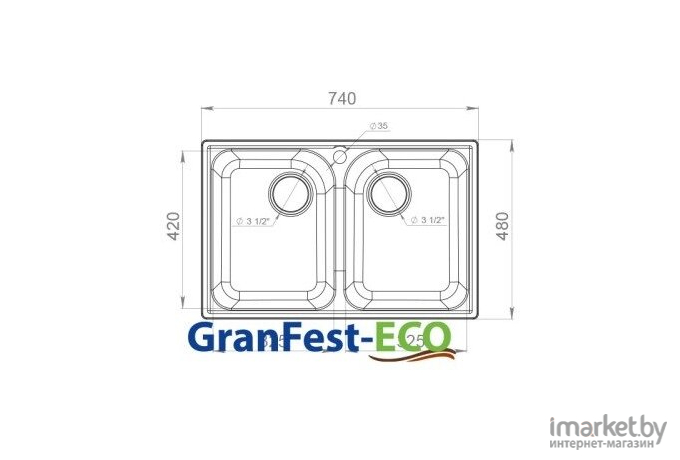 Кухонная мойка GranFest Quarz GF-Z15 серый