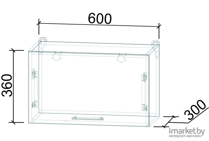 Шкаф под вытяжку Интерлиния Мила Лайт ВШГ60-360 дуб белый