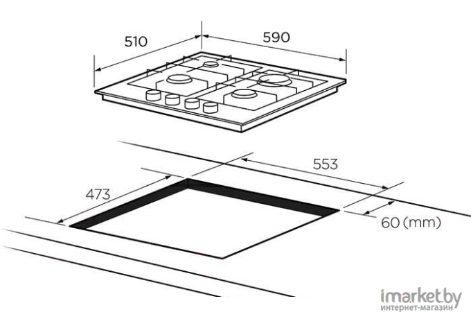 Варочная панель Akpo PGA 604 VGC-T BL