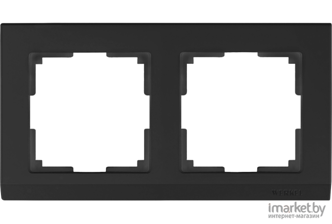 Рамка для выключателя и розетки Werkel Stark 2 поста WL04-Frame-02-black черный [a029215]