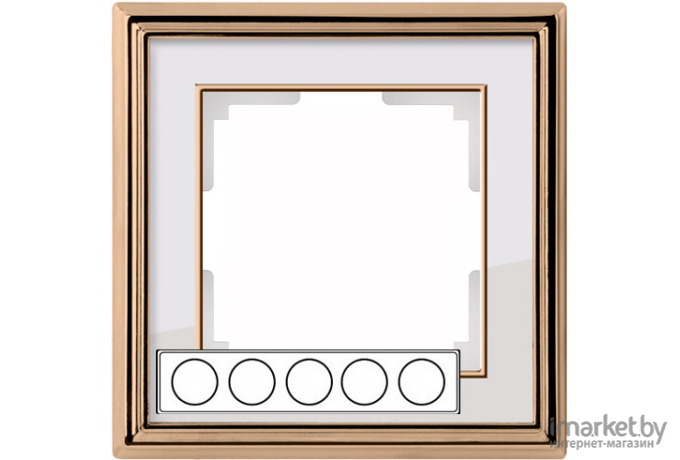 Рамка для выключателя и розетки Werkel Palacio 5 постов WL17-Frame-05 золото/белый [a037681]