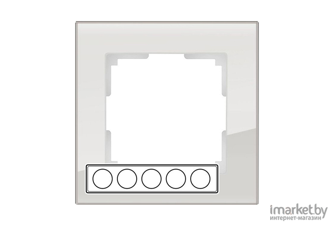 Рамка для выключателя и розетки Werkel Favorit 5 постов WL01-Frame-05 дымчатый/стекло [a030789]