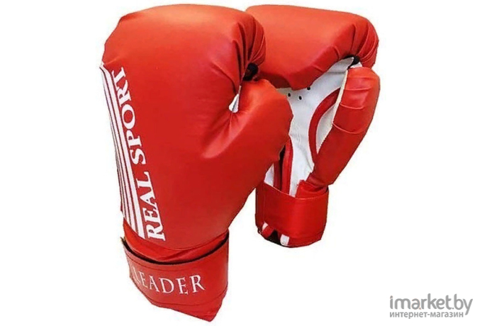 Боксерские перчатки Real sport Leader 8 унций красный
