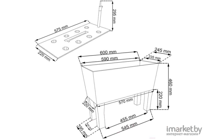 Горшок Prosperplast Rato case high DRTC600H-440U умбра