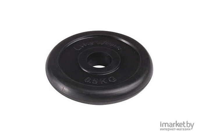 Диск для штанги Lite Weights RJ1030 d-26mm 0,5кг черный