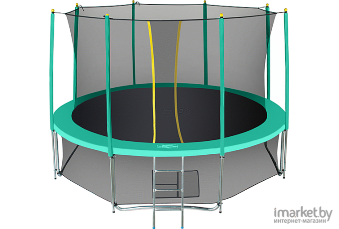 Батут Hasttings 14 ft -426 см зеленый с защитной сеткой и лестницей